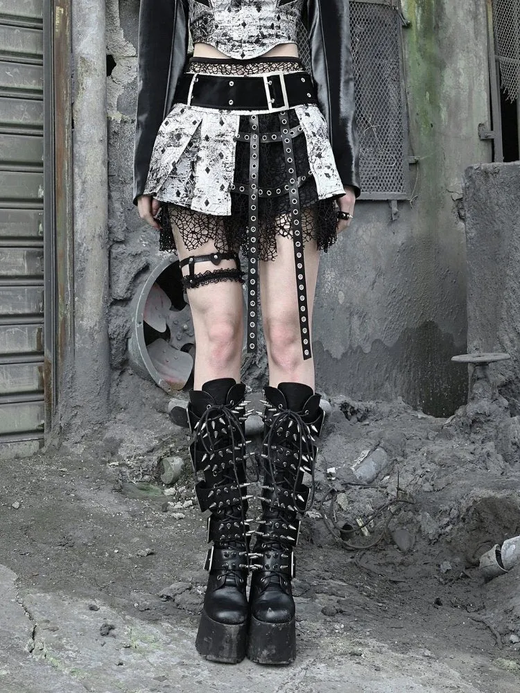 Pleated Gothic Short Skirt【s0000001025】
