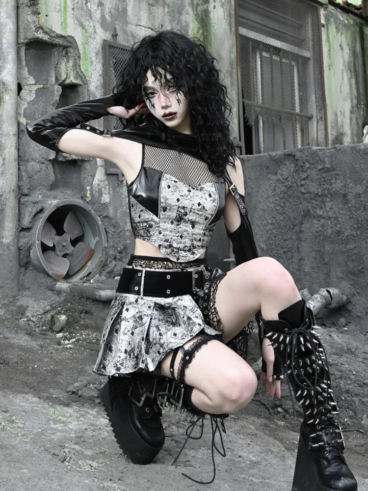 Pleated Gothic Short Skirt【s0000001025】