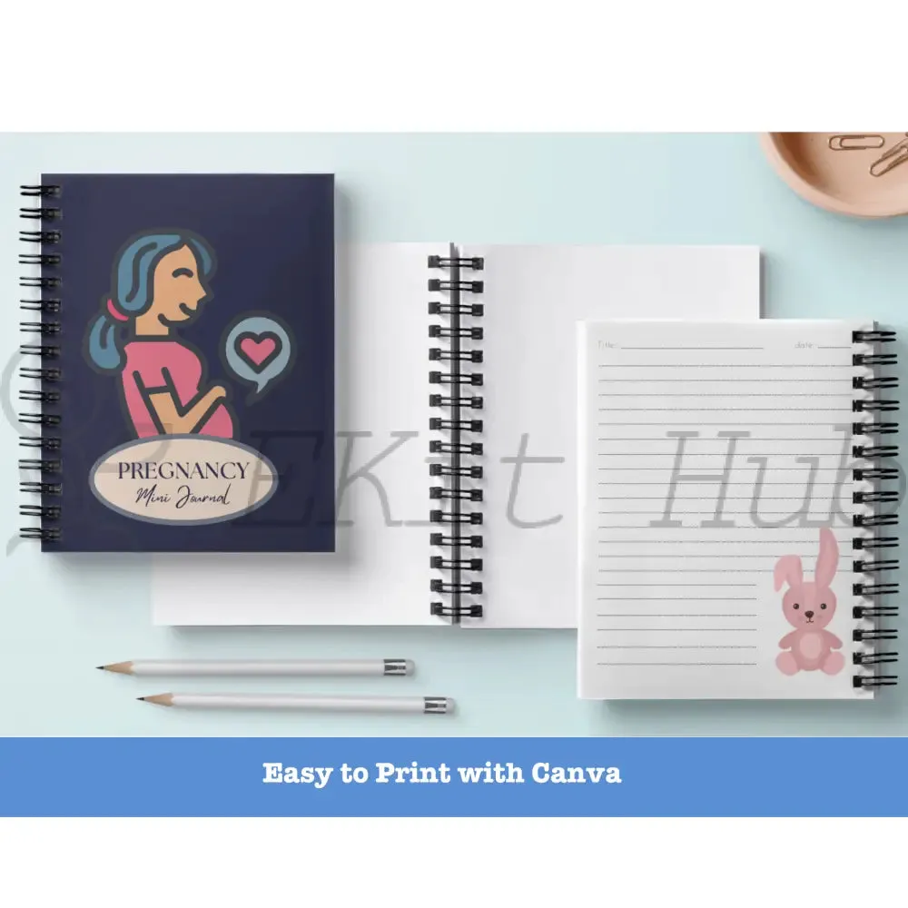 Pregnancy Journal Canva Template - Mini PLR Journal