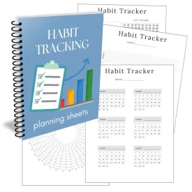 Premium Habit Tracker Planning Sheets - PLR with Canva Template
