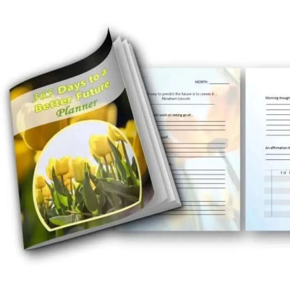 "365 Days to A Better Future" Printable Planner with Private Label Rights