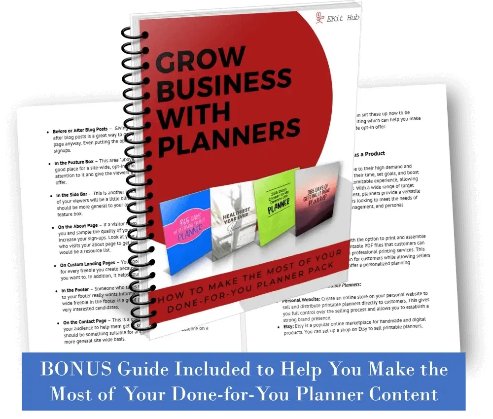 "365 Days to A Better Future" Printable Planner with Private Label Rights