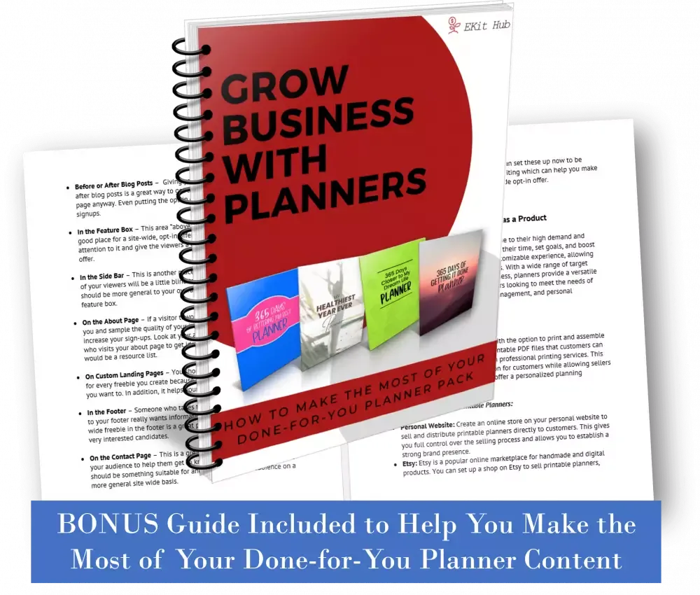 "No More Excuses" Stop Procrastinating 365-Day Printable Planner  with Private Label Rights