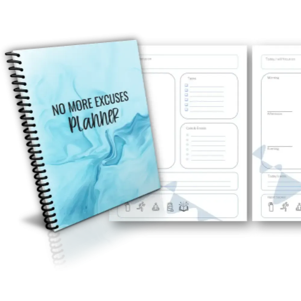 "No More Excuses" Stop Procrastinating 365-Day Printable Planner  with Private Label Rights