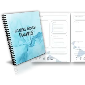 "No More Excuses" Stop Procrastinating 365-Day Printable Planner  with Private Label Rights