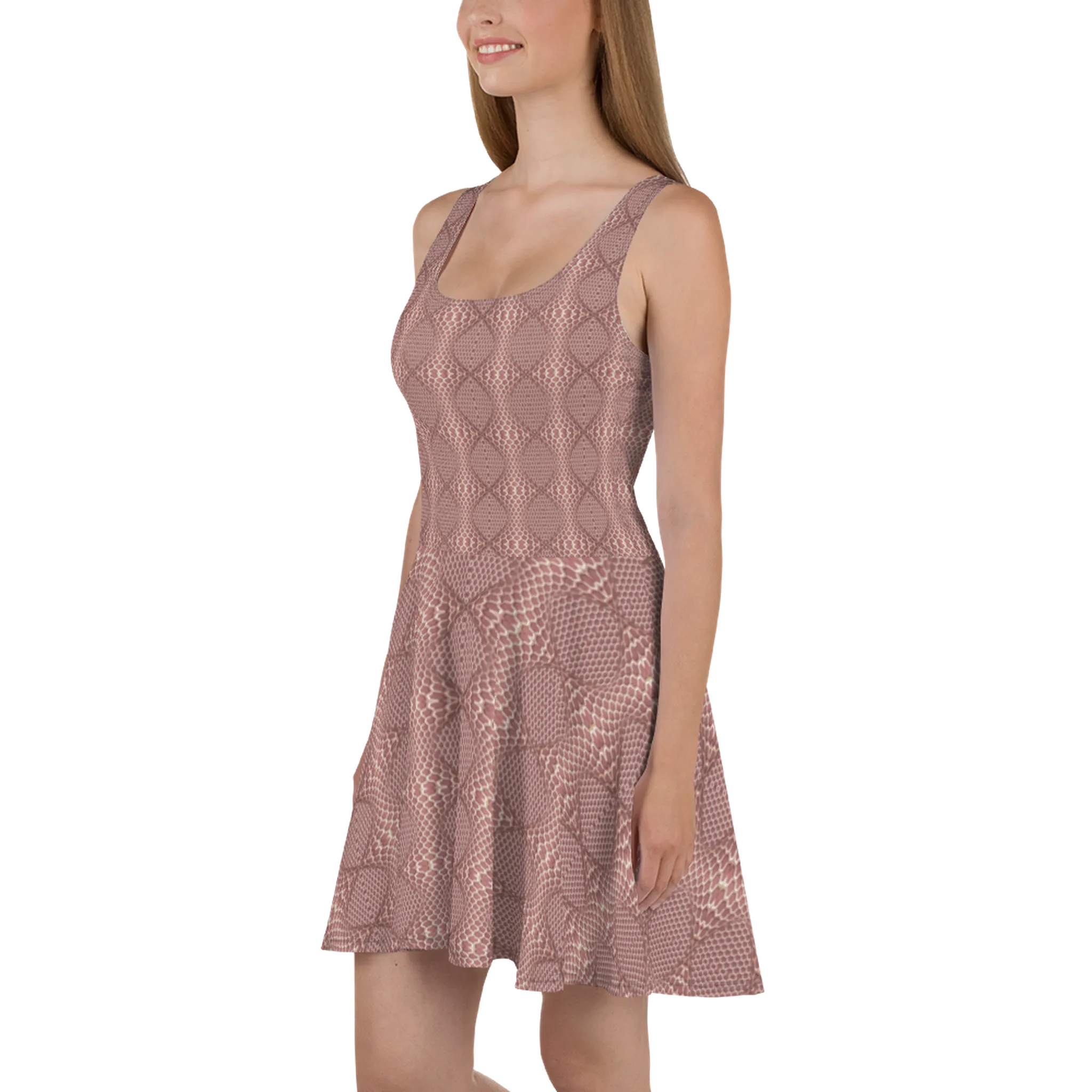 Recursia Illusions Game Skater Dress In Pink