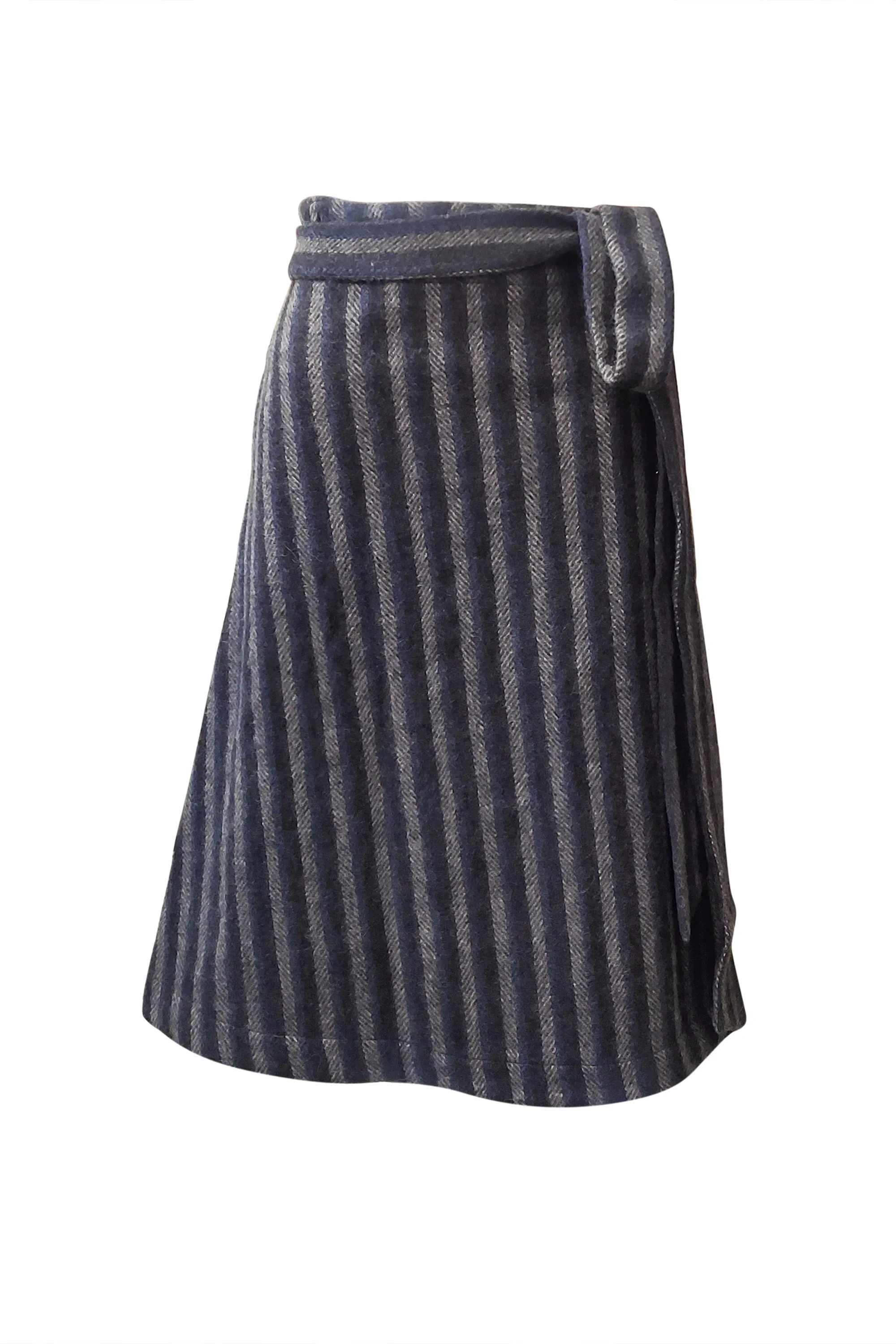 ReWool Wrap Skirt Black and Navy Plaid