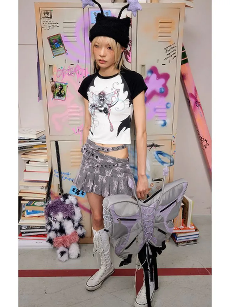 Satin pleated skirt【s0000002603】