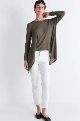 Sheer Knit High Low Top
