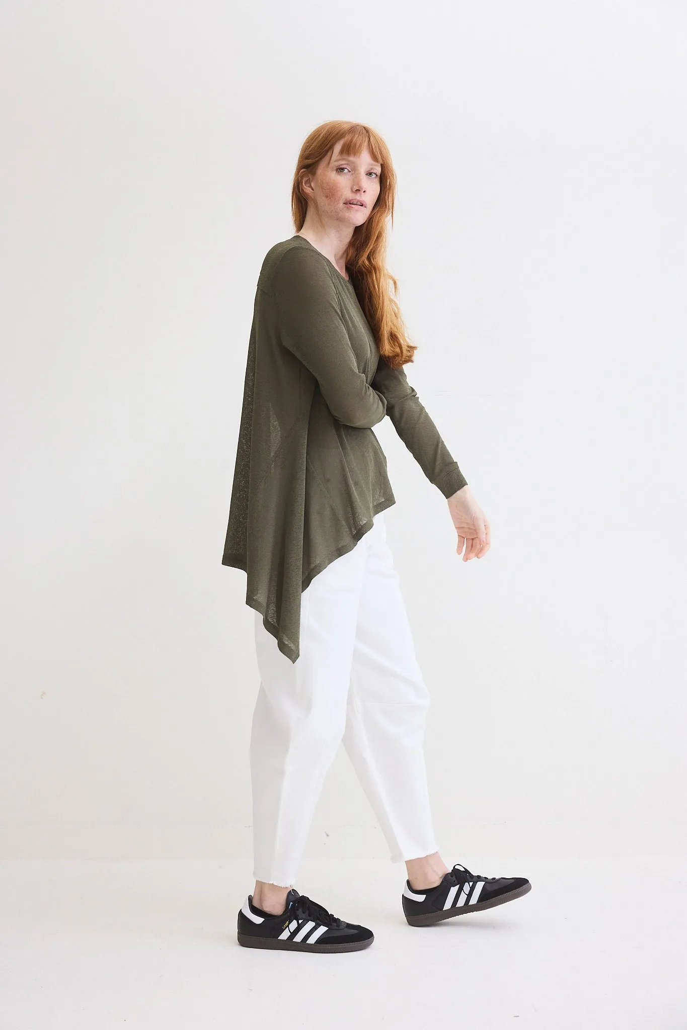 Sheer Knit High Low Top