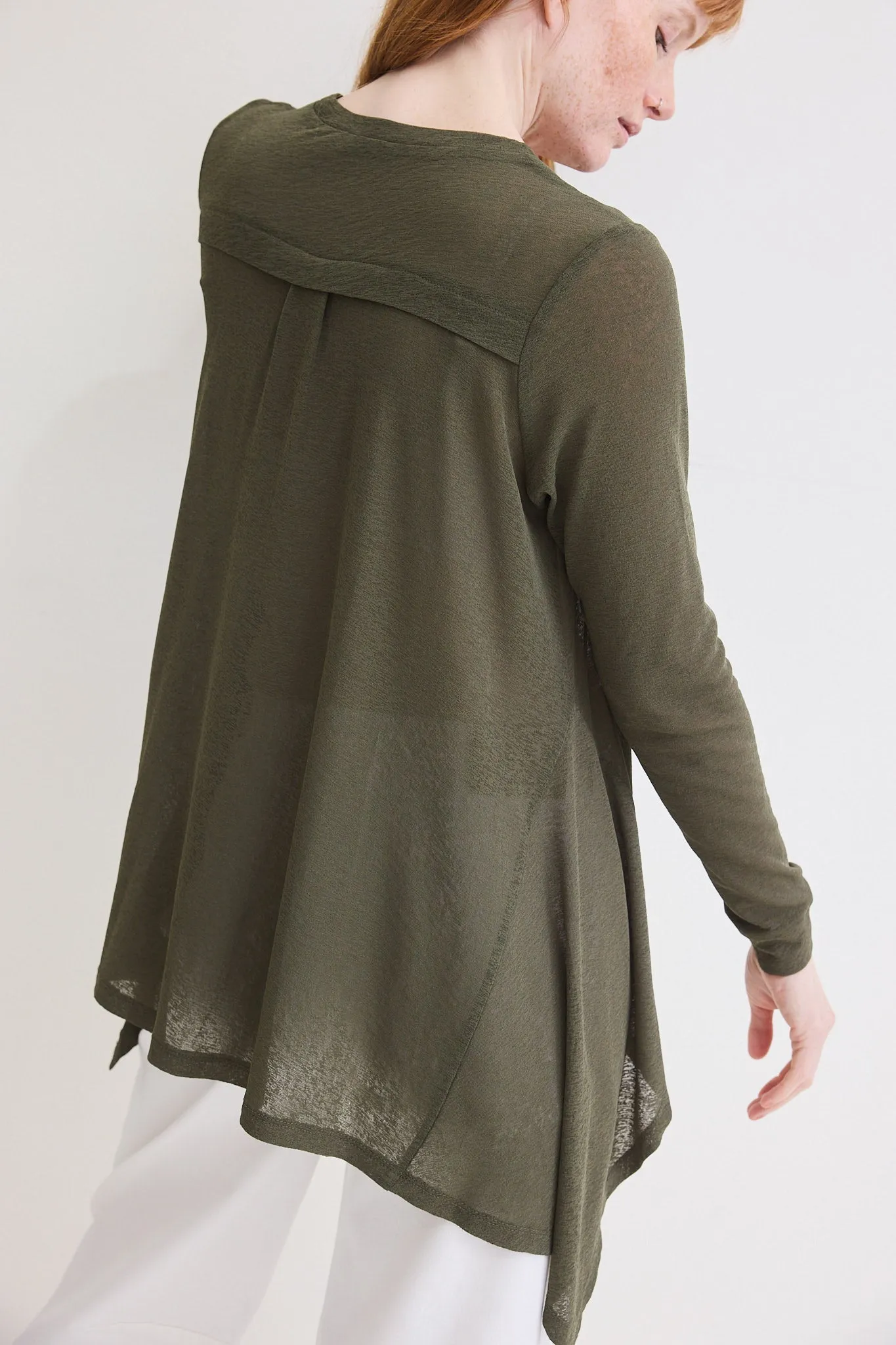 Sheer Knit High Low Top