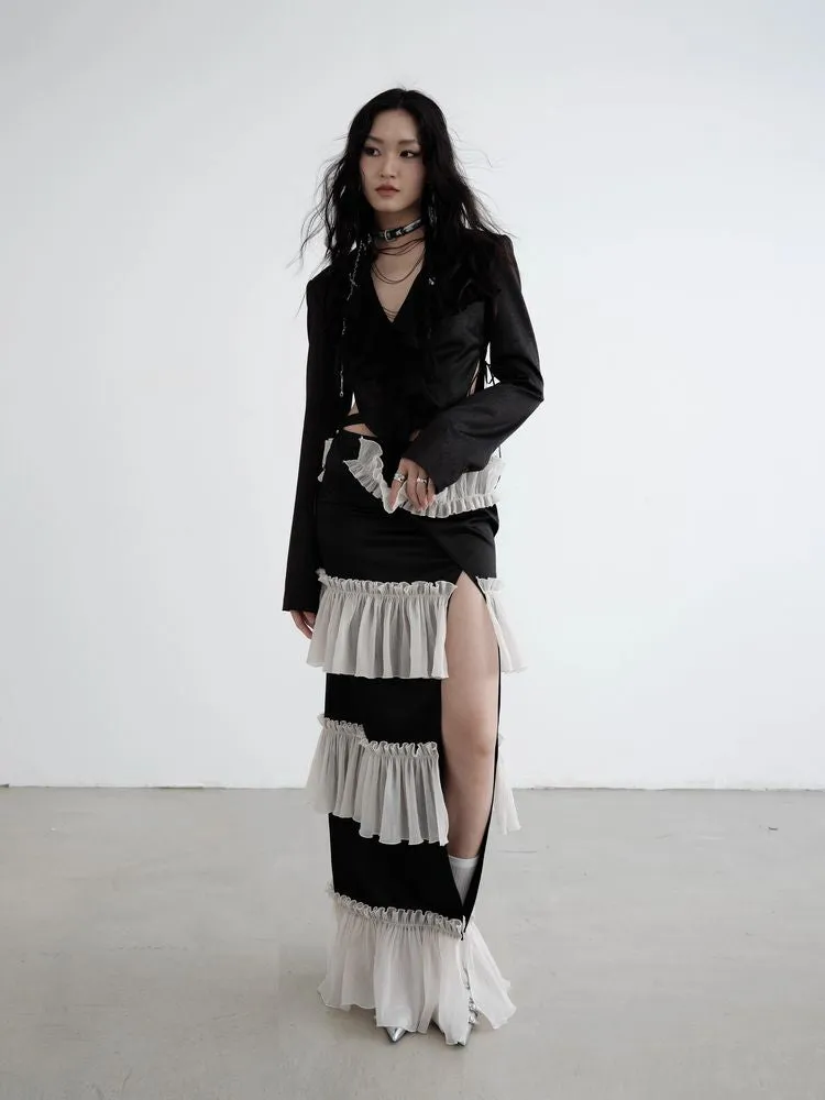 Side high cut maxi skirt【s0000008518】