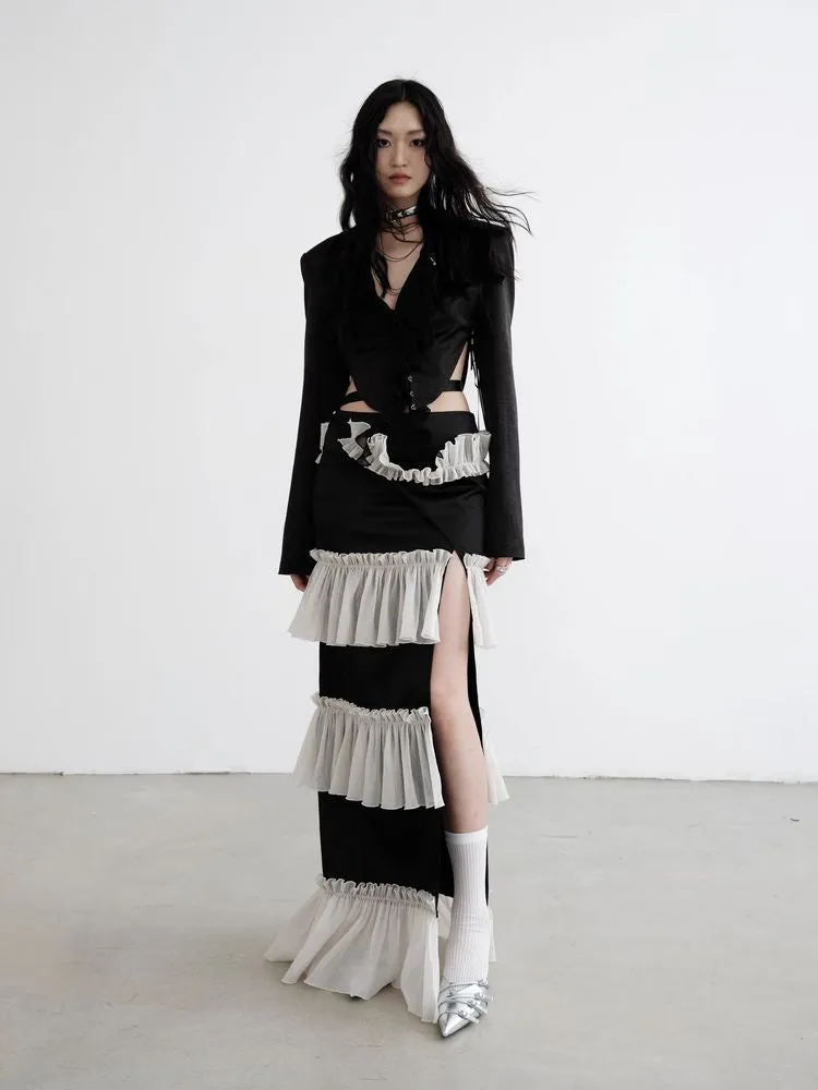 Side high cut maxi skirt【s0000008518】