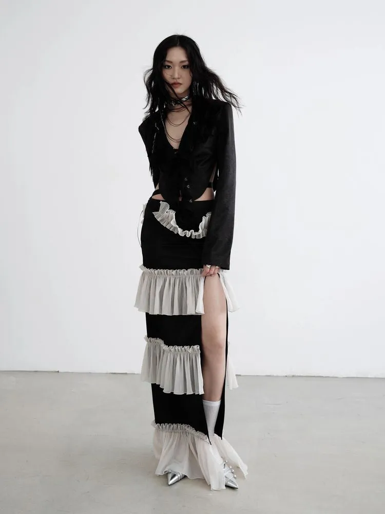 Side high cut maxi skirt【s0000008518】