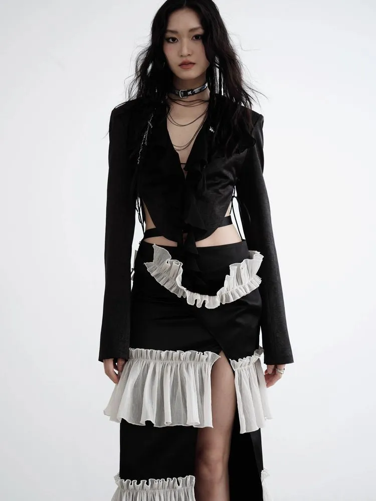 Side high cut maxi skirt【s0000008518】