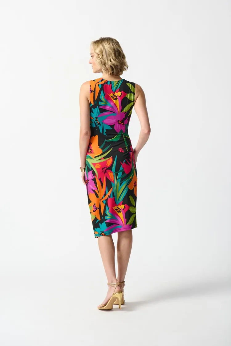 Silky Knit Tropical Print Dress