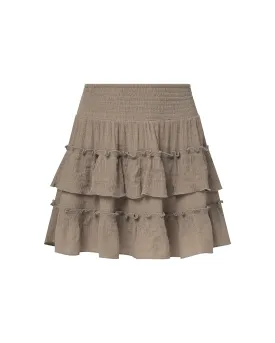 Smocked Ruffle Mini Skirt
