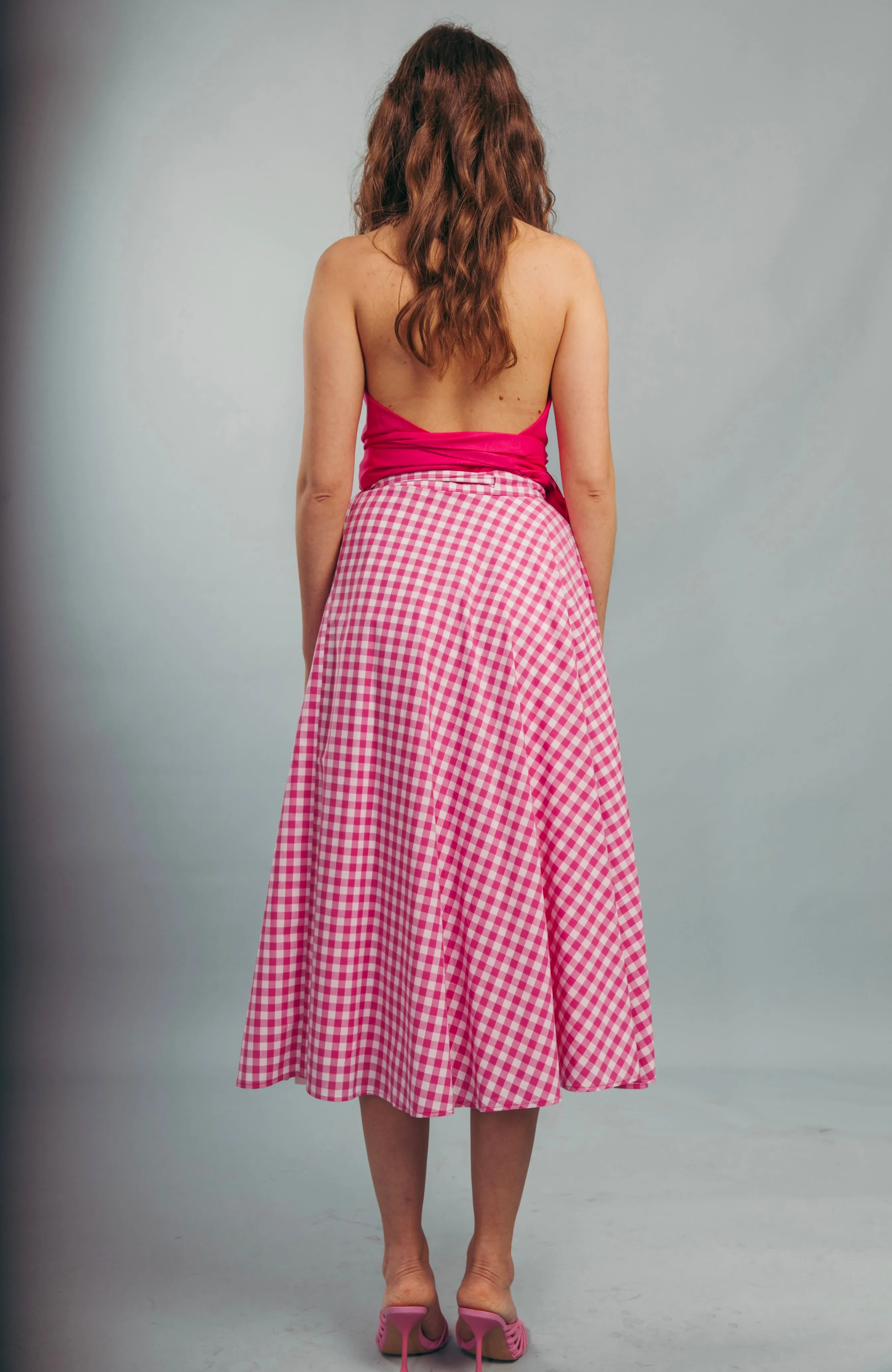 “Sweet Violet” skirt in hot pink plaid