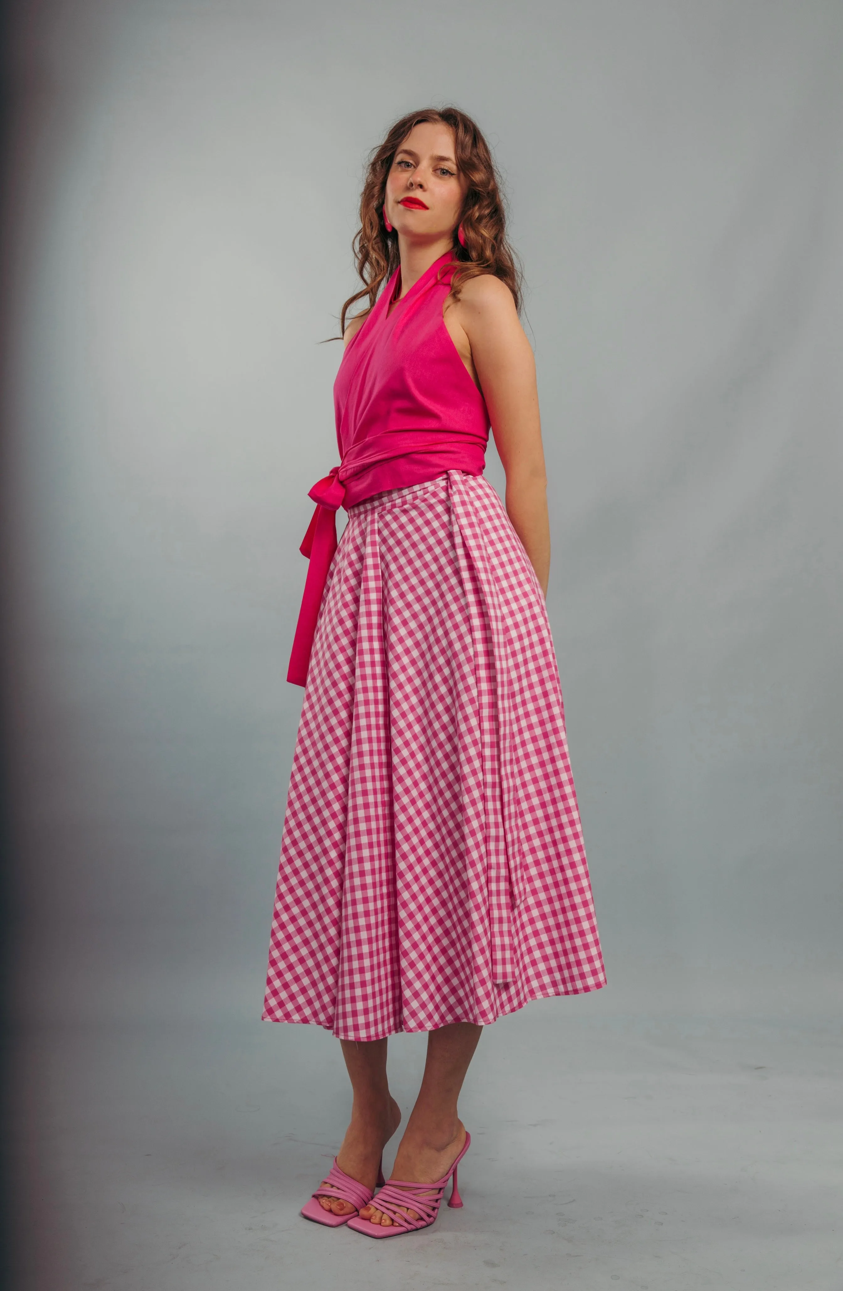 “Sweet Violet” skirt in hot pink plaid