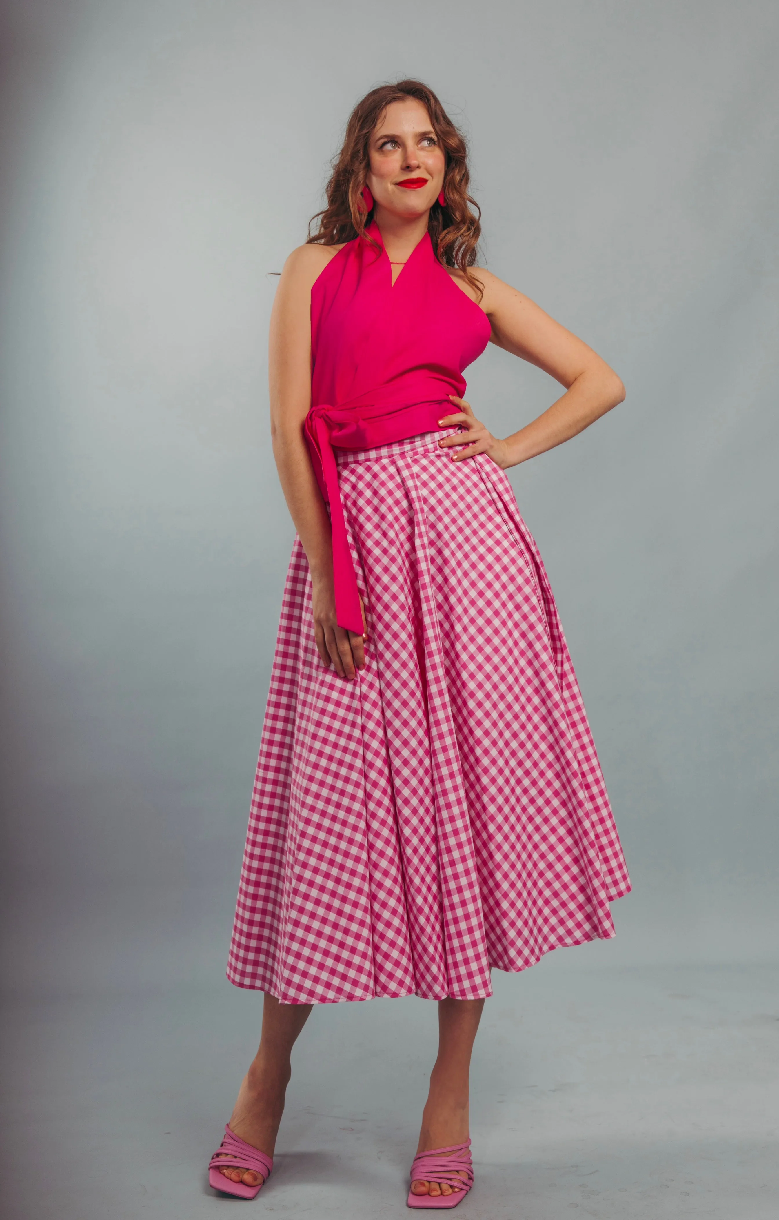“Sweet Violet” skirt in hot pink plaid