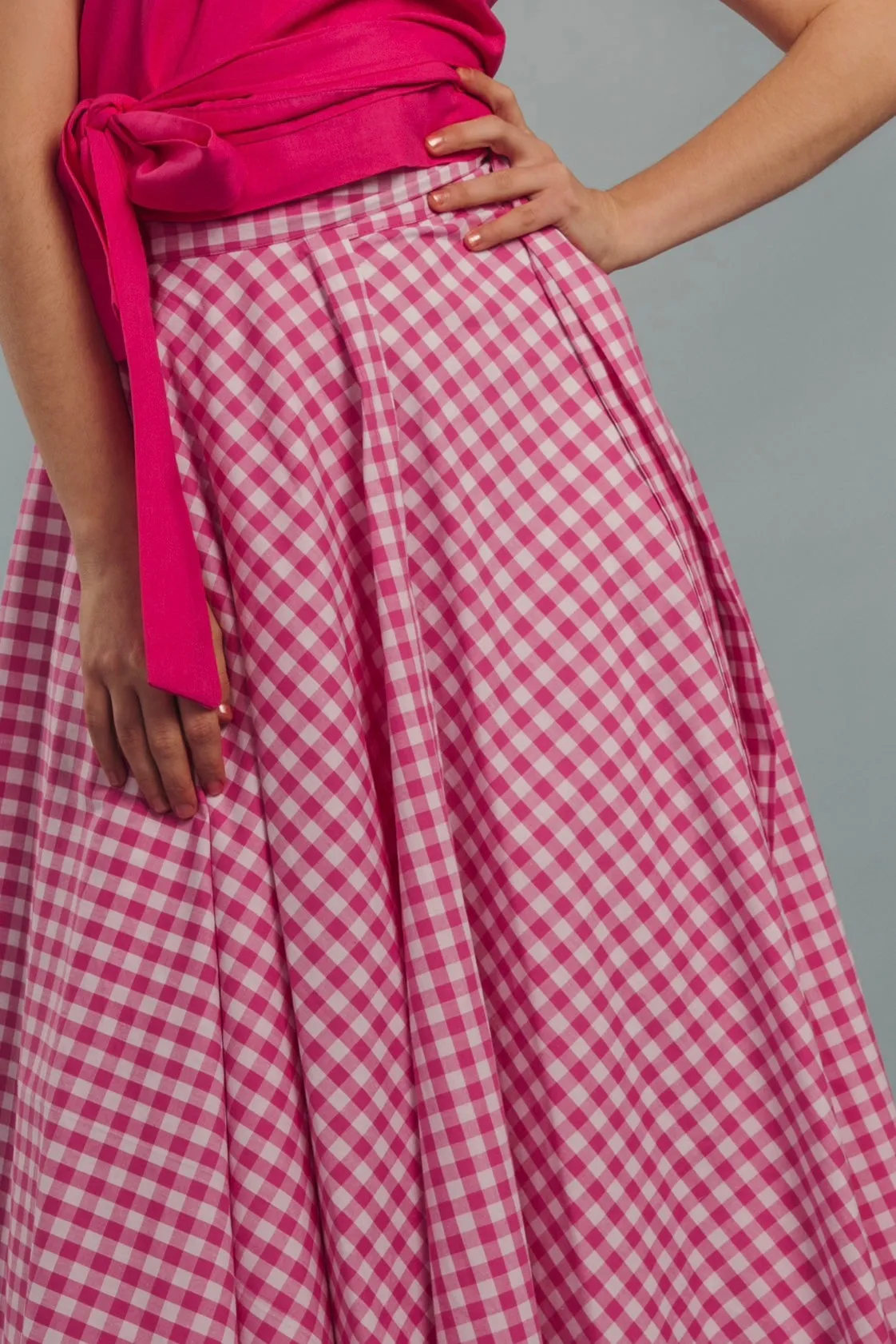 “Sweet Violet” skirt in hot pink plaid