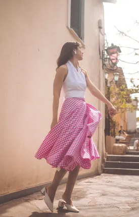 “Sweet Violet” skirt in hot pink plaid