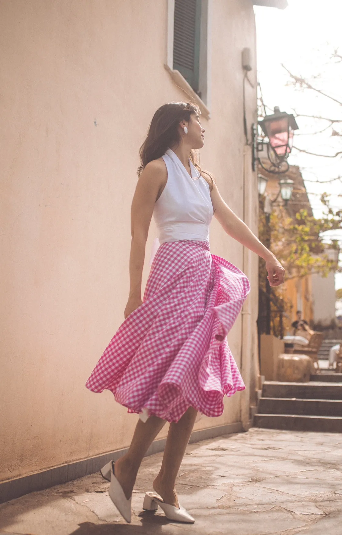 “Sweet Violet” skirt in hot pink plaid