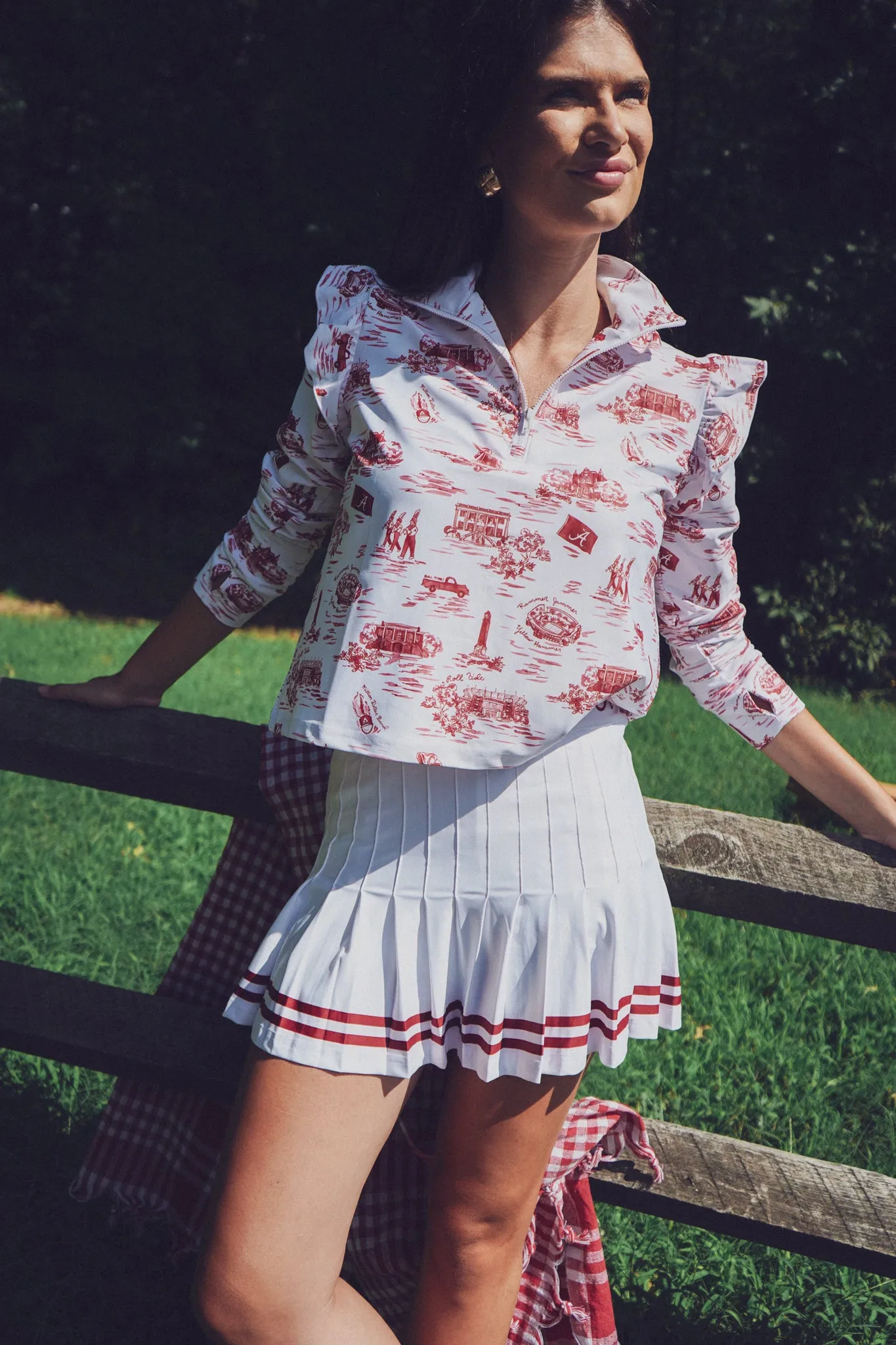 Tailgate Collection Gwen Skort - White with Alabama Crimson