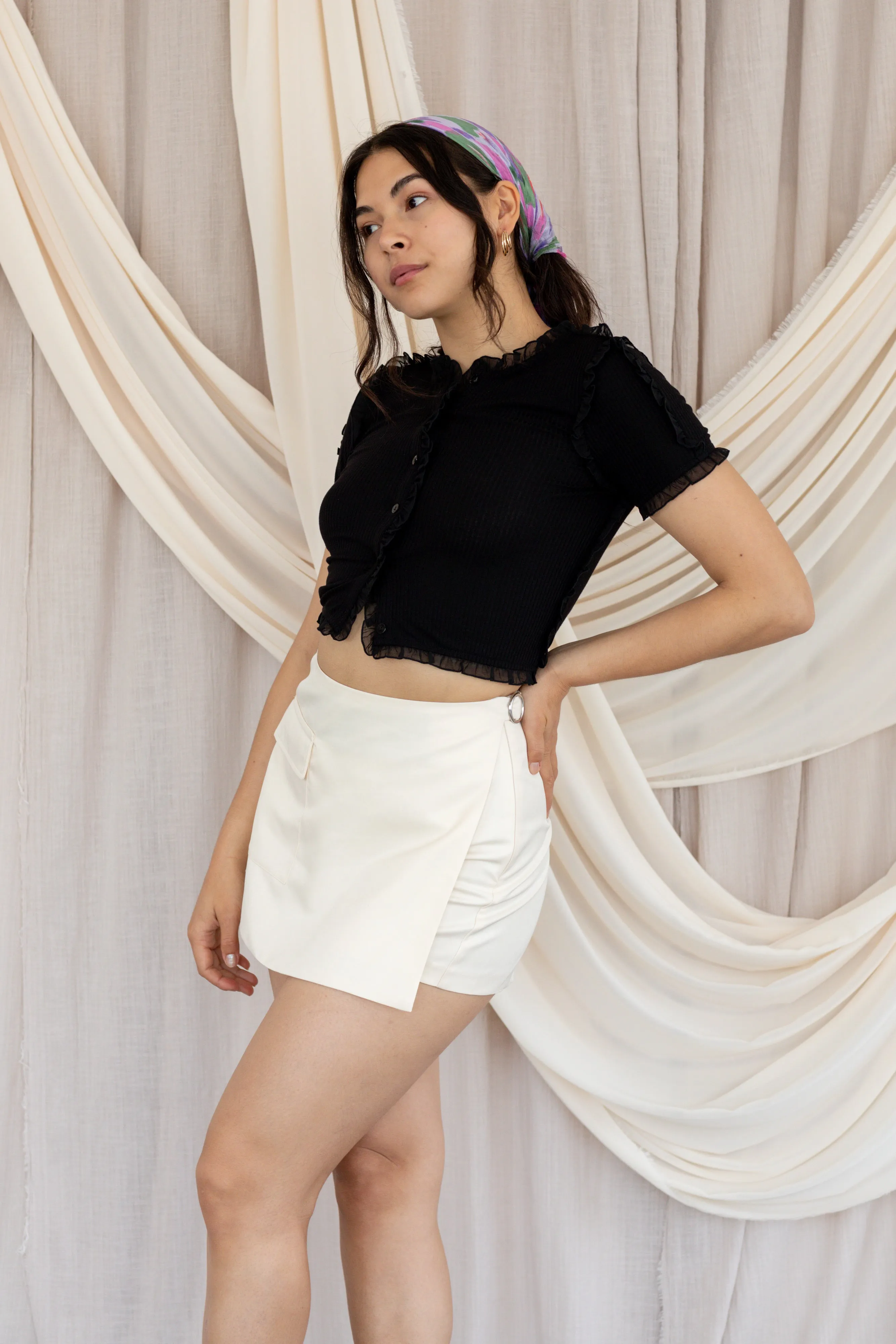 THE CARGO WRAP SKORT ~ Pearl