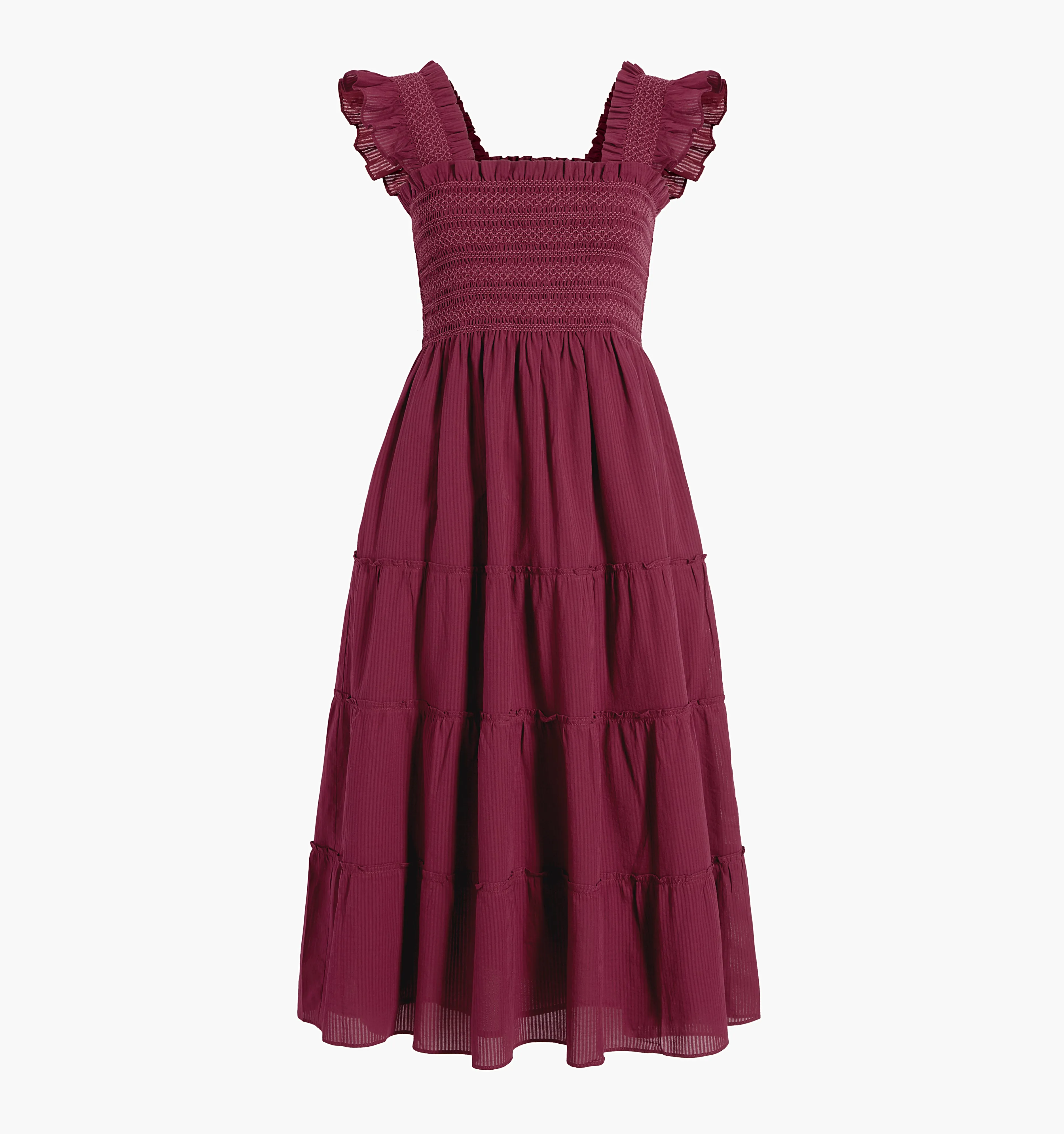 The Ellie Nap Dress - Burgundy Shadow Stripe