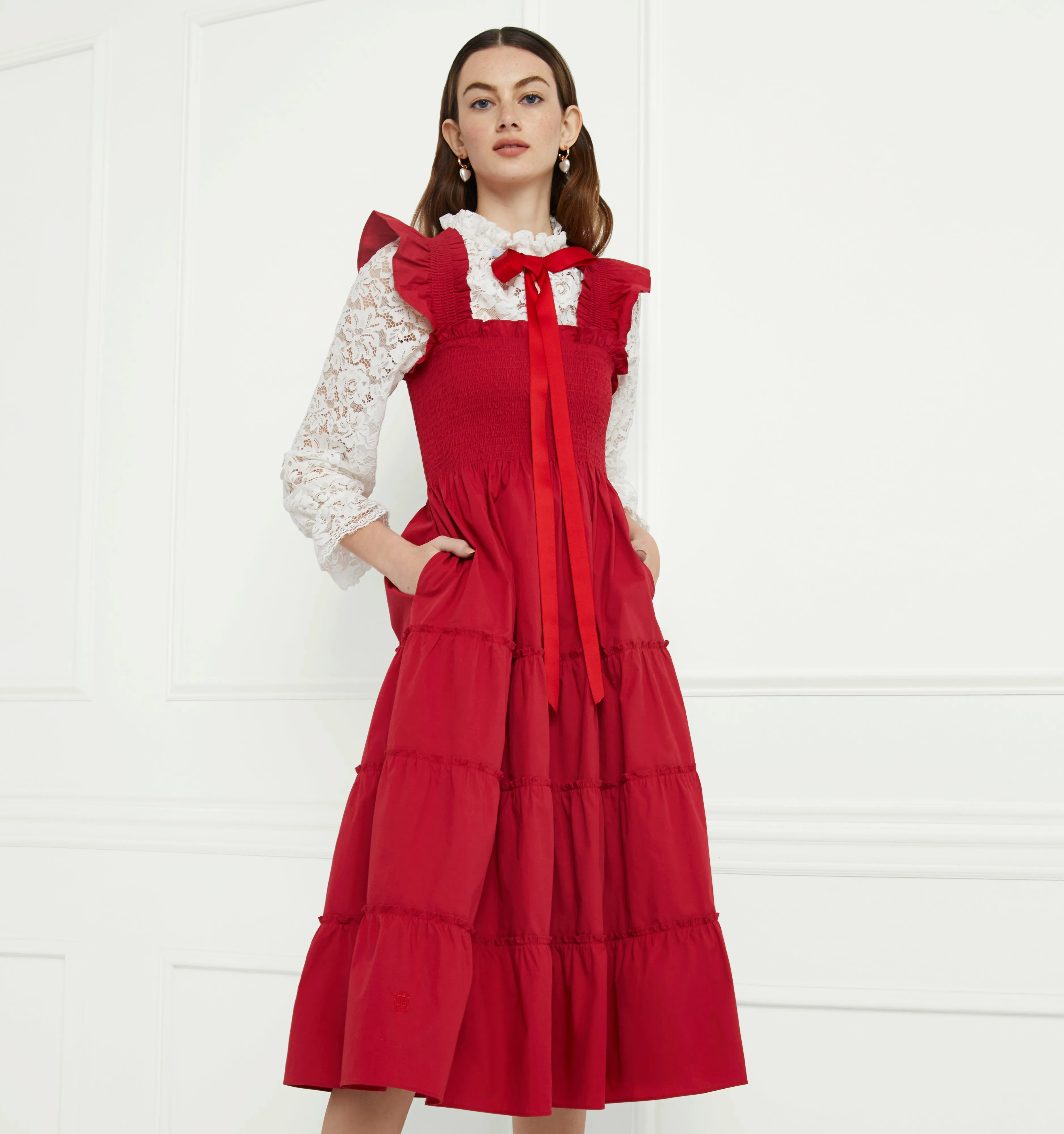 The Ellie Nap Dress - Victorian Red Cotton