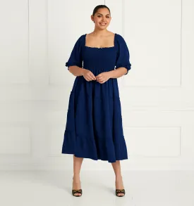 The Nesli Nap Dress - Navy Crepe
