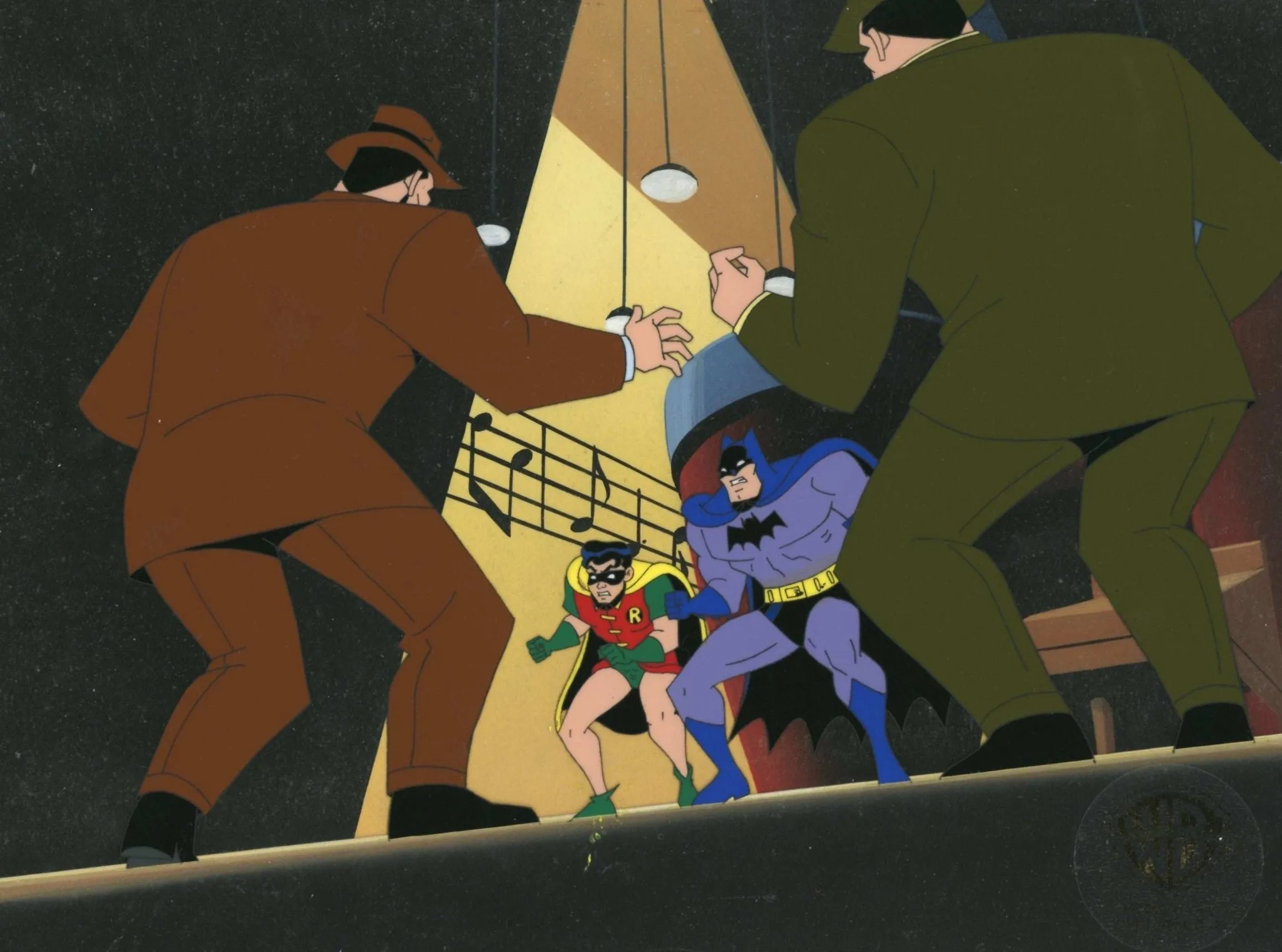 The New Batman Adventures Original Production Cel on Original Background: Batman and Robin