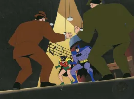 The New Batman Adventures Original Production Cel on Original Background: Batman and Robin