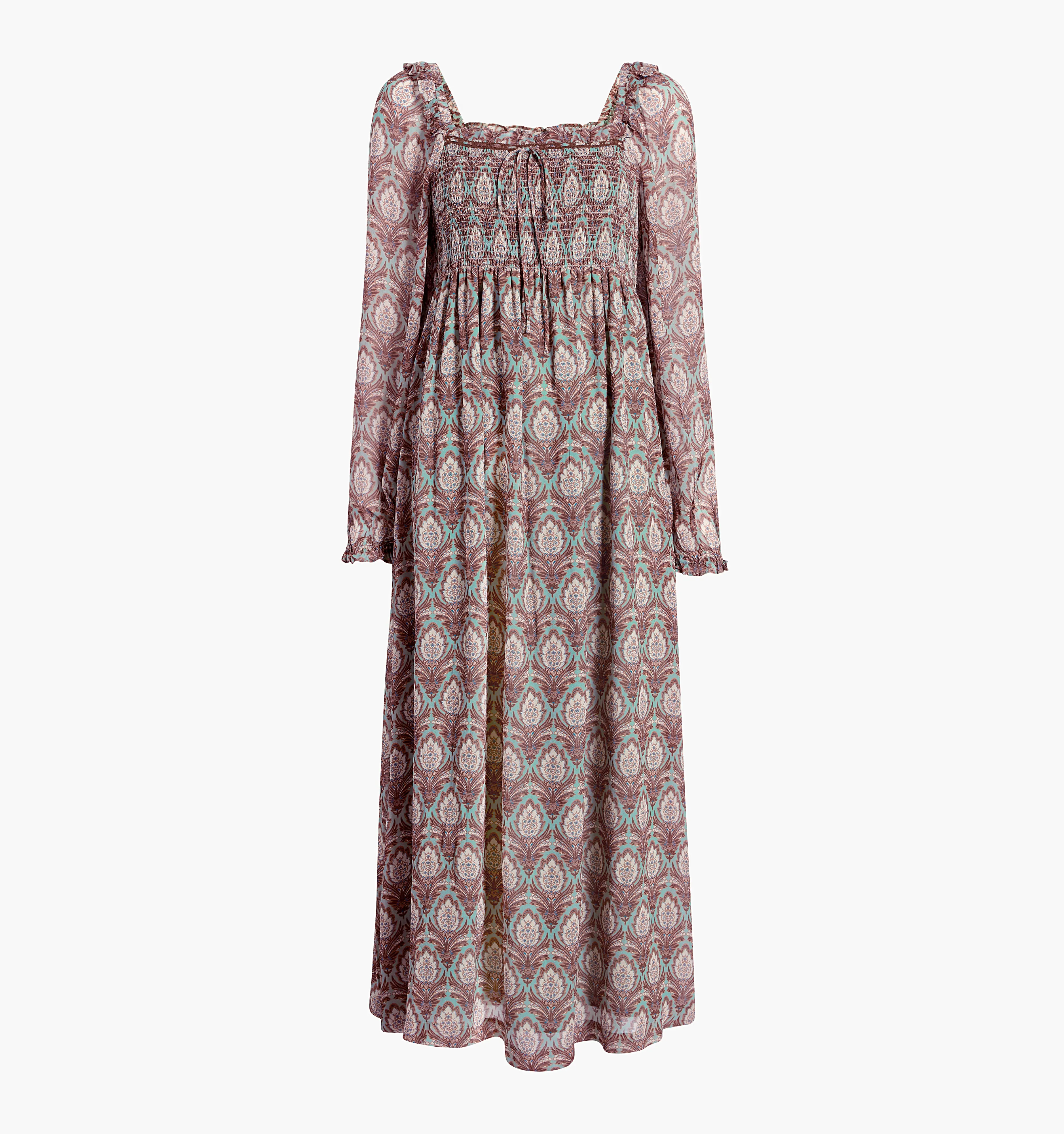 The Scarlett Long Sleeve Nap Dress  - Sage Pinecone