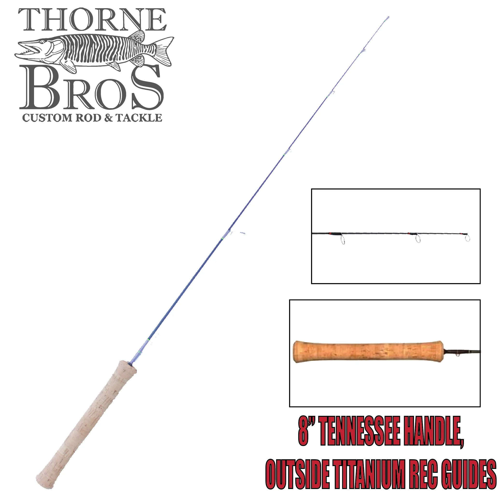 Thorne Brothers Custom Ice Rod -  Walleye Medium Heavy Sweet Heart Options