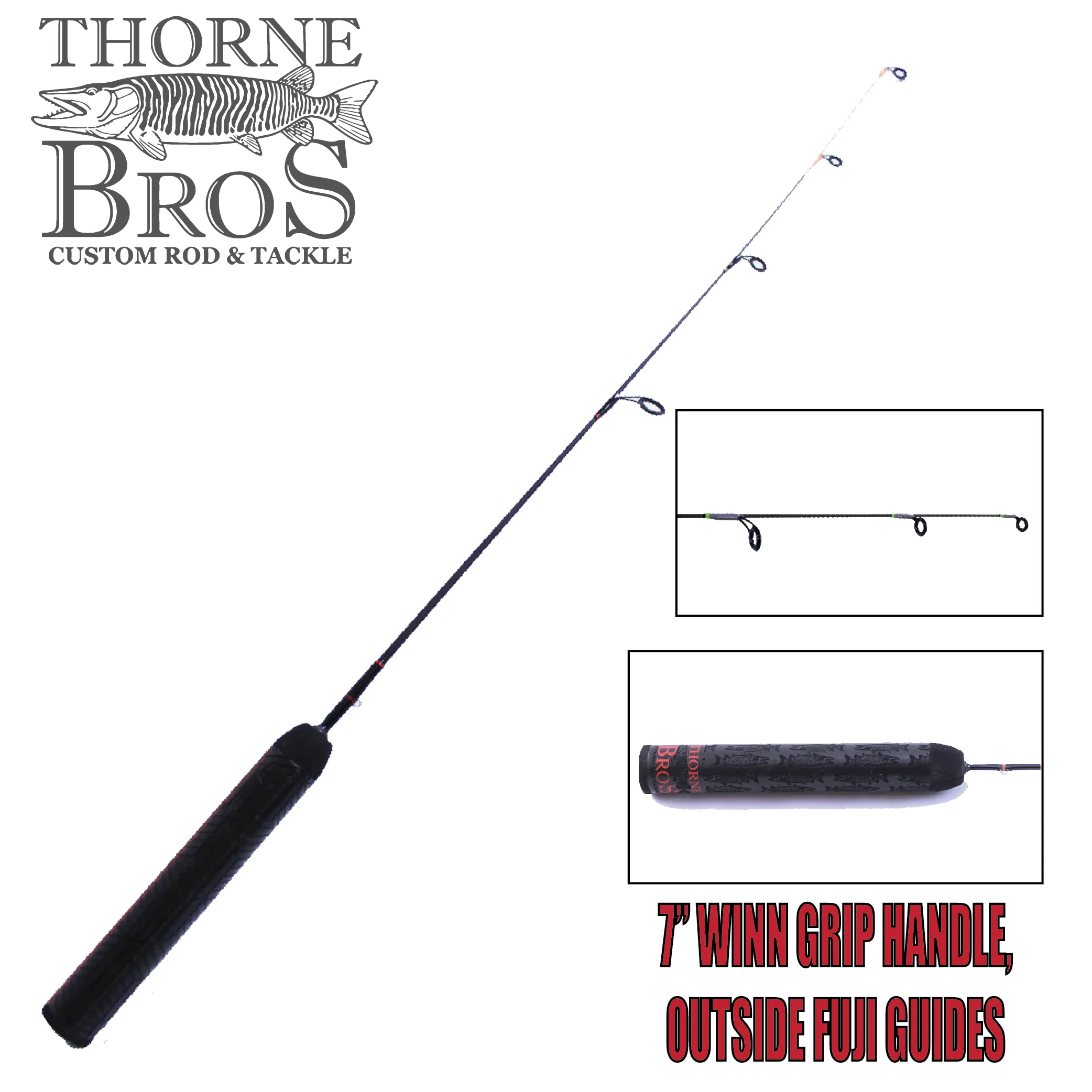 Thorne Brothers Custom Ice Rod -  Walleye Medium Heavy Sweet Heart Options