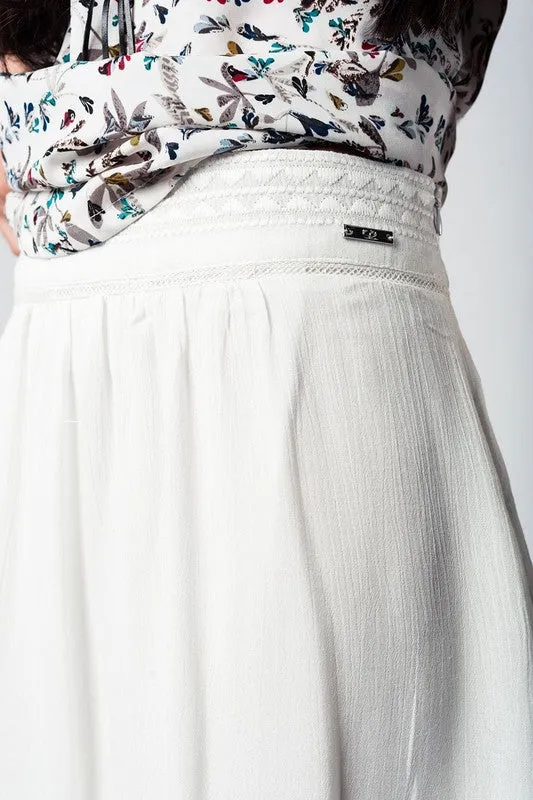White mini skirt