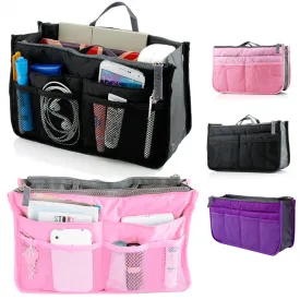 Women Handbag Organizer 12 Pockets Purse Liner Tote Tidy Bag Pouch Travel New