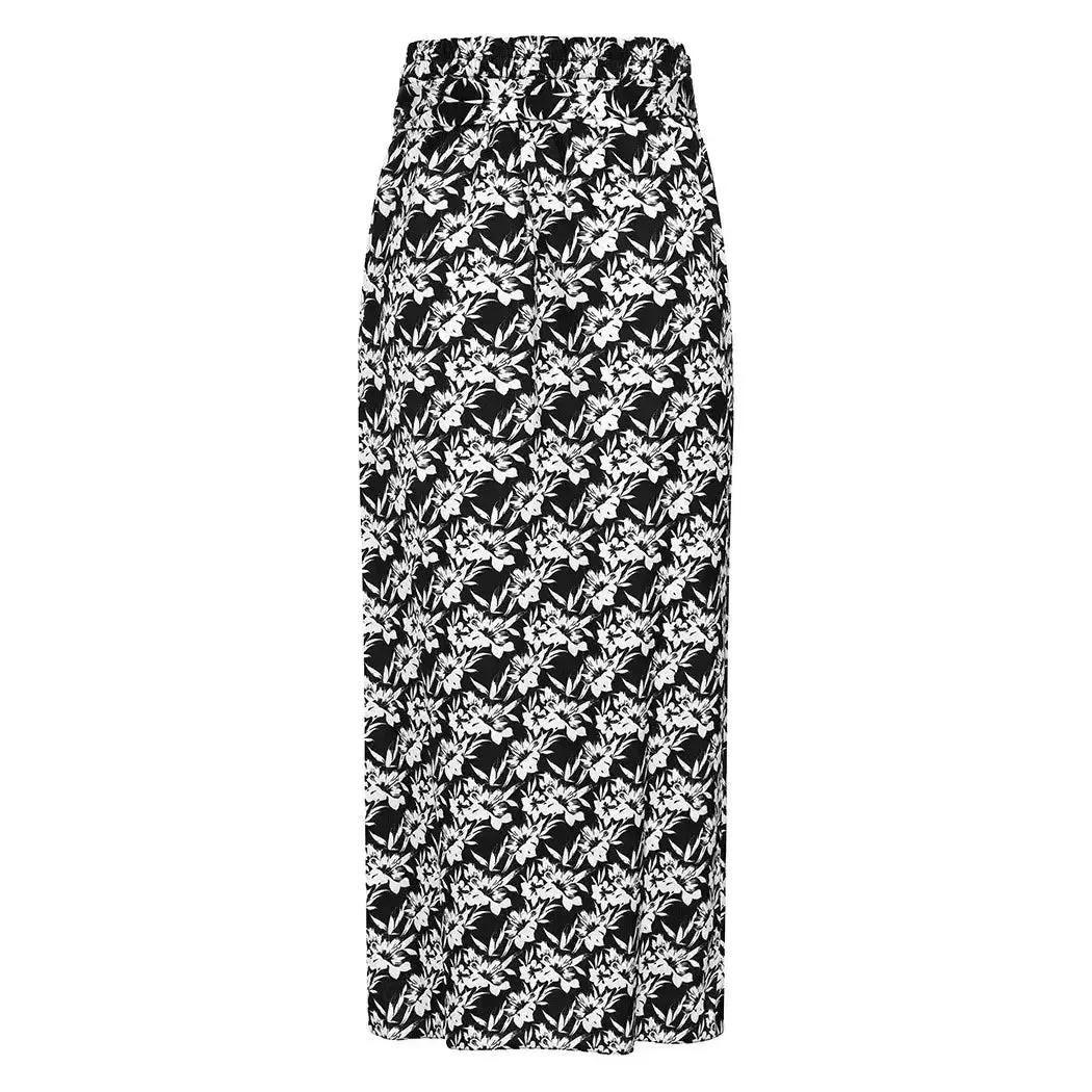 Wrap Skirt - Black Tropical