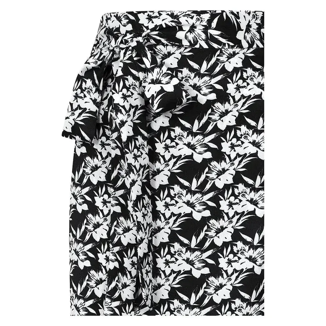Wrap Skirt - Black Tropical