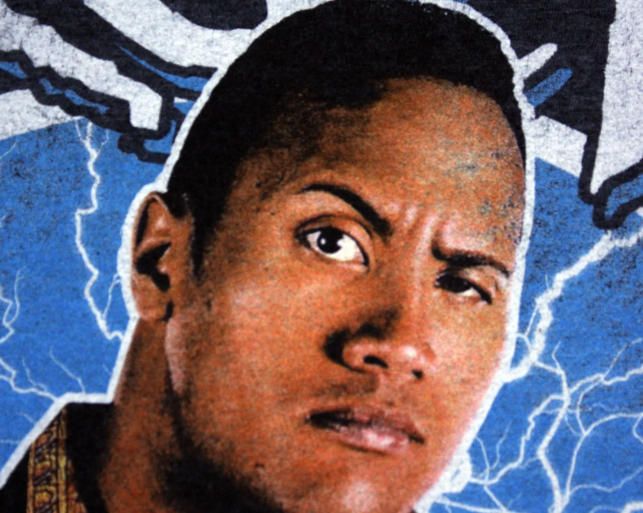WWE THE ROCK PHOTO GRAY T-SHIRT MEDIUM